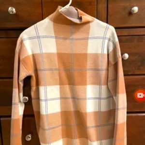 Rachel Zoe Plaid Mockneck Sweater